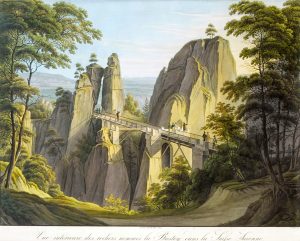 The Wooden Bastei Bridge in 1826