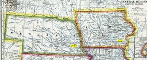 1883 map of Nebraska and Iowa